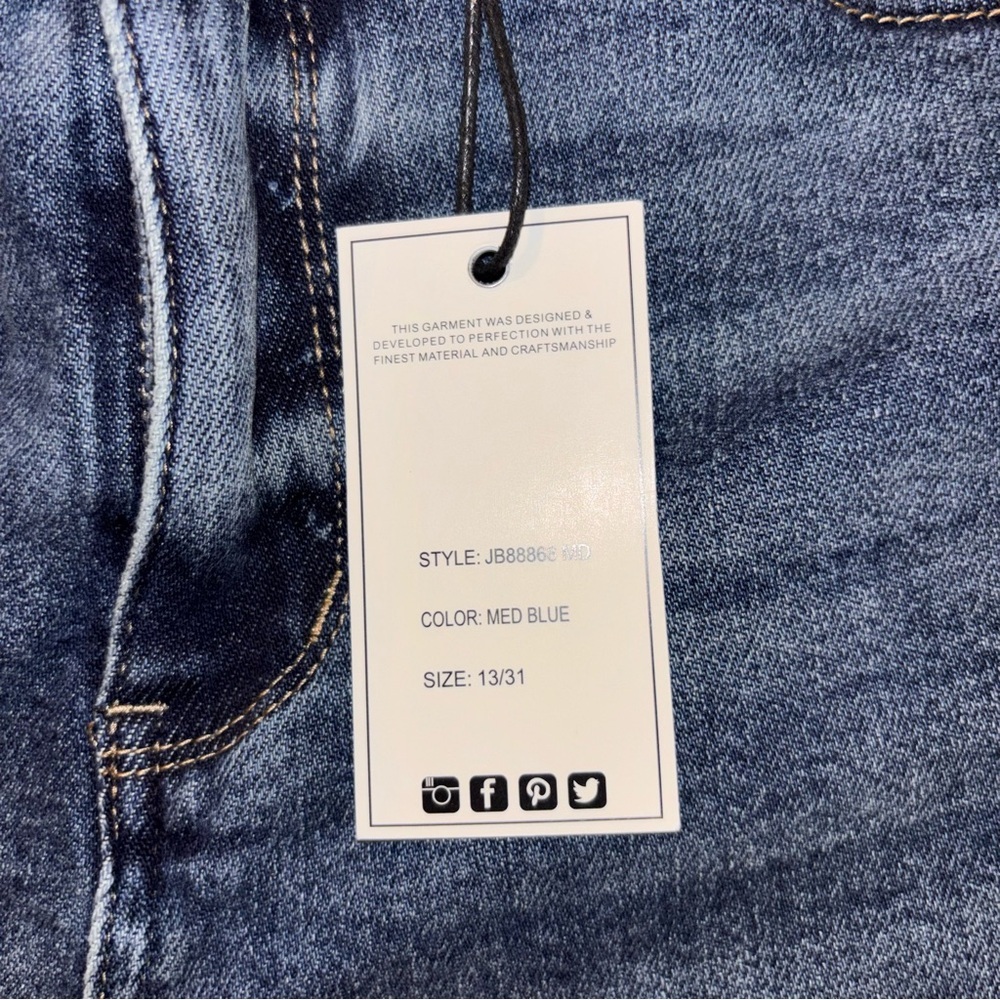Judy Blue High Waist Slim Fit Jeans Buffalo Plaid PocketStretch Denim Size 13/31 - Picture 6 of 8